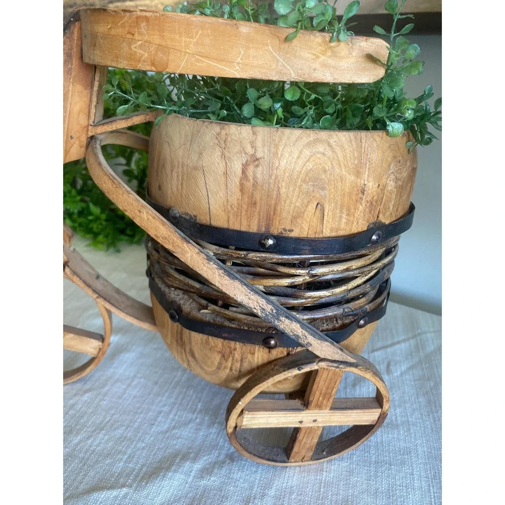 Vintage Granny Cottage Basket Tricycle Planter